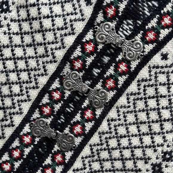 Dale of Norway Wool Knit Cardigan Ski Sweater Nordic Fair Isle Clasp Jacket XS - Picture 7 of 16